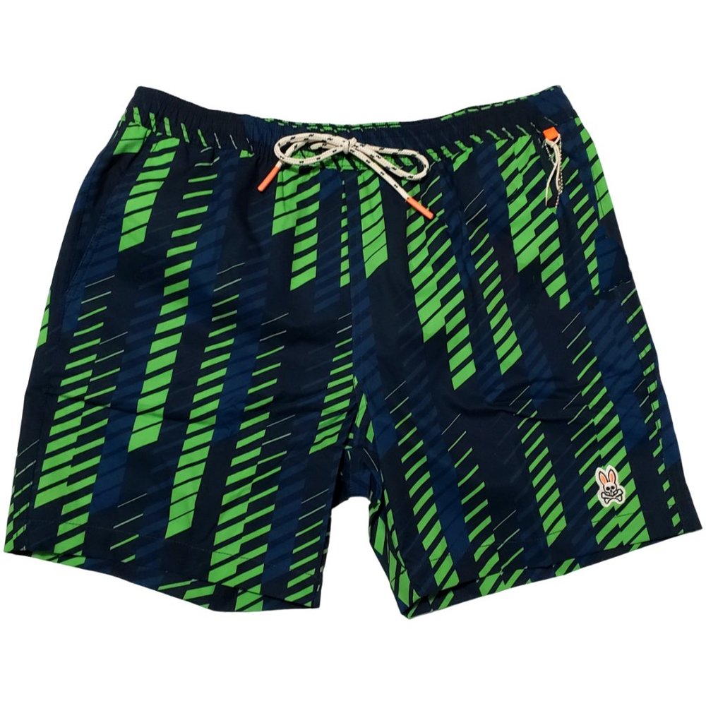 NWT Psycho Bunny Men’s Big & Tall Dockray Striped Swim Trunks 6XLT